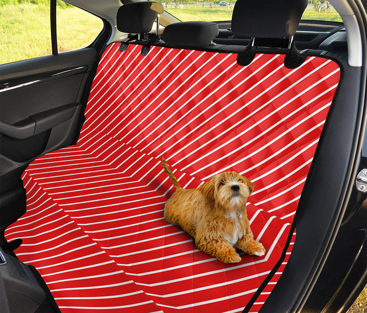 Candy Cane Striped Pattern Print Pet Car Back Seat Cover