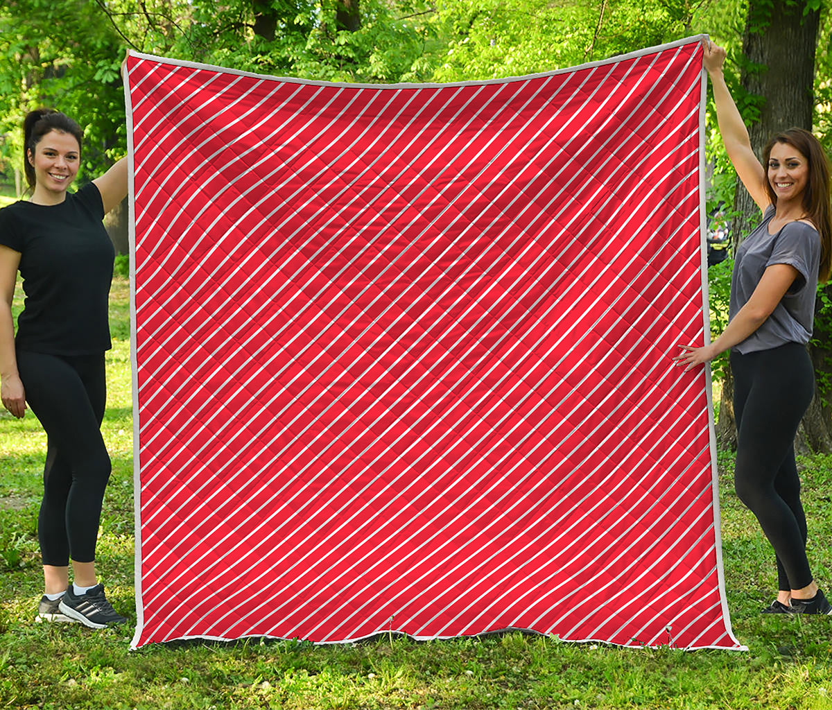 Candy Cane Striped Pattern Print Quilt