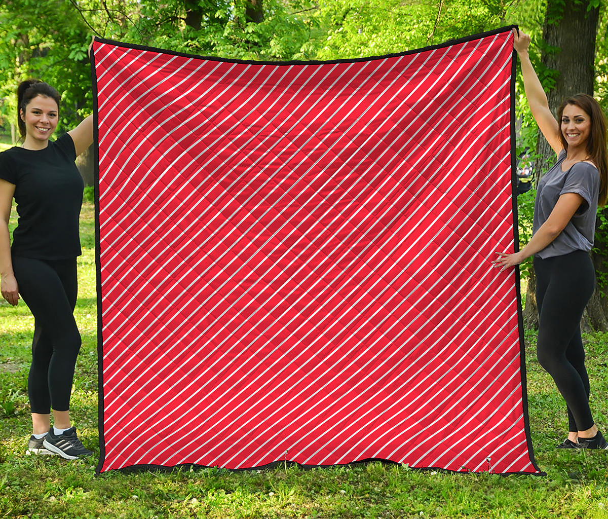 Candy Cane Striped Pattern Print Quilt