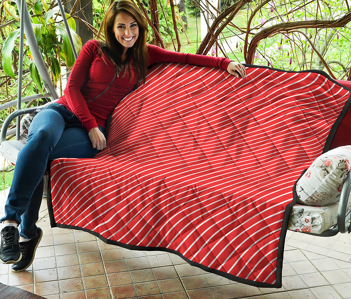 Candy Cane Striped Pattern Print Quilt
