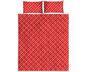 Candy Cane Striped Pattern Print Quilt Bed Set