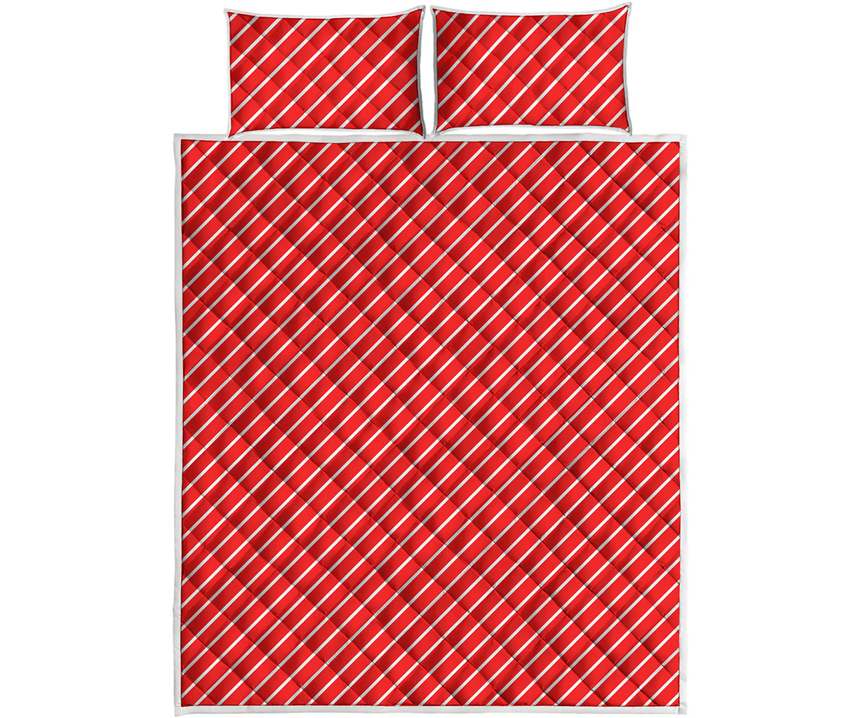 Candy Cane Striped Pattern Print Quilt Bed Set