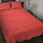 Candy Cane Striped Pattern Print Quilt Bed Set