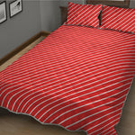 Candy Cane Striped Pattern Print Quilt Bed Set