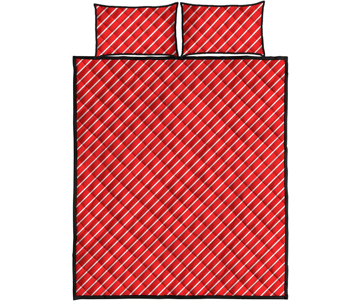 Candy Cane Striped Pattern Print Quilt Bed Set