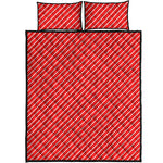 Candy Cane Striped Pattern Print Quilt Bed Set