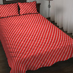 Candy Cane Striped Pattern Print Quilt Bed Set