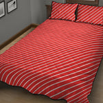 Candy Cane Striped Pattern Print Quilt Bed Set