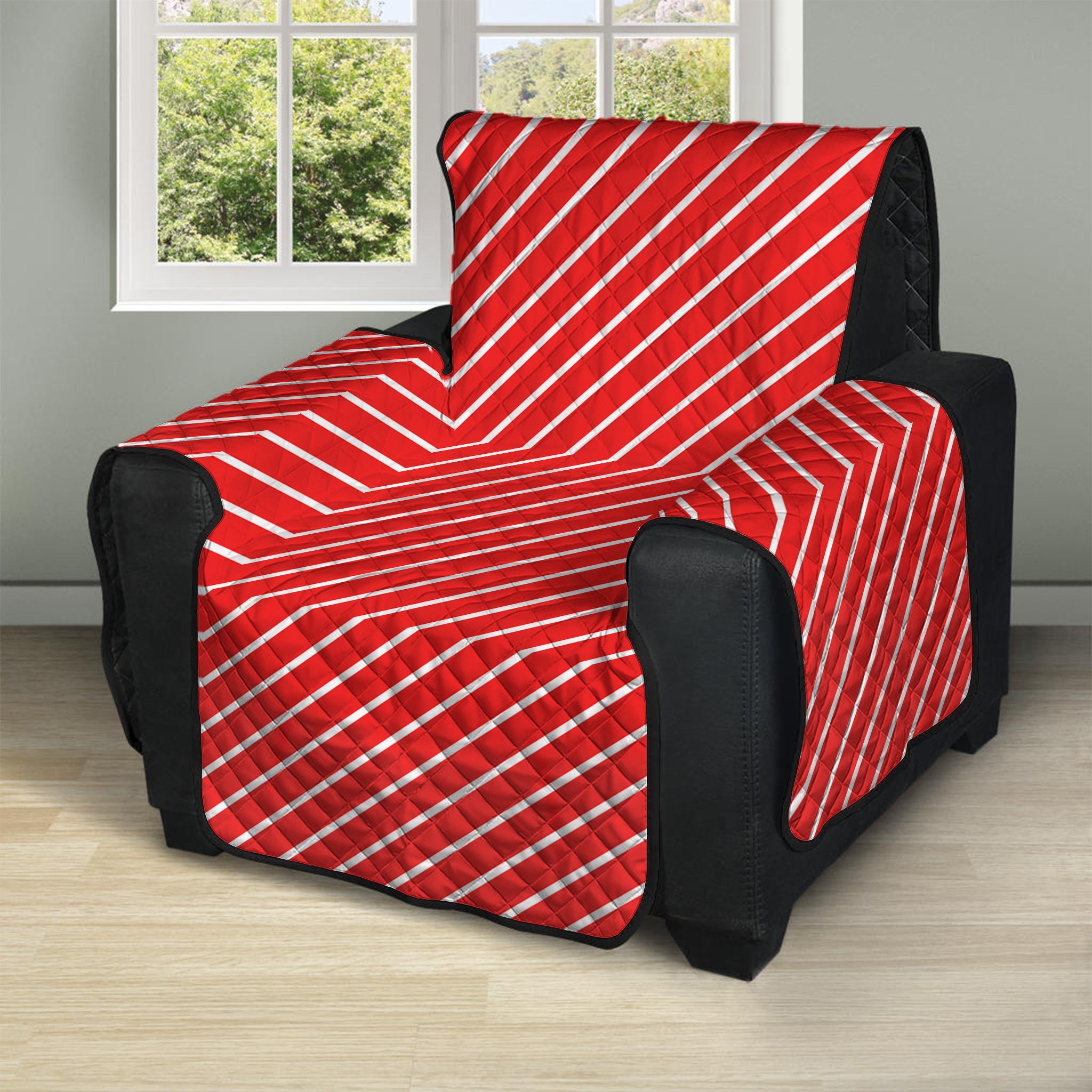 Candy Cane Striped Pattern Print Recliner Protector