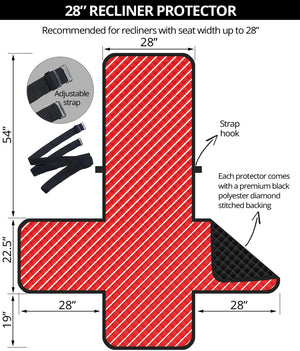 Candy Cane Striped Pattern Print Recliner Protector