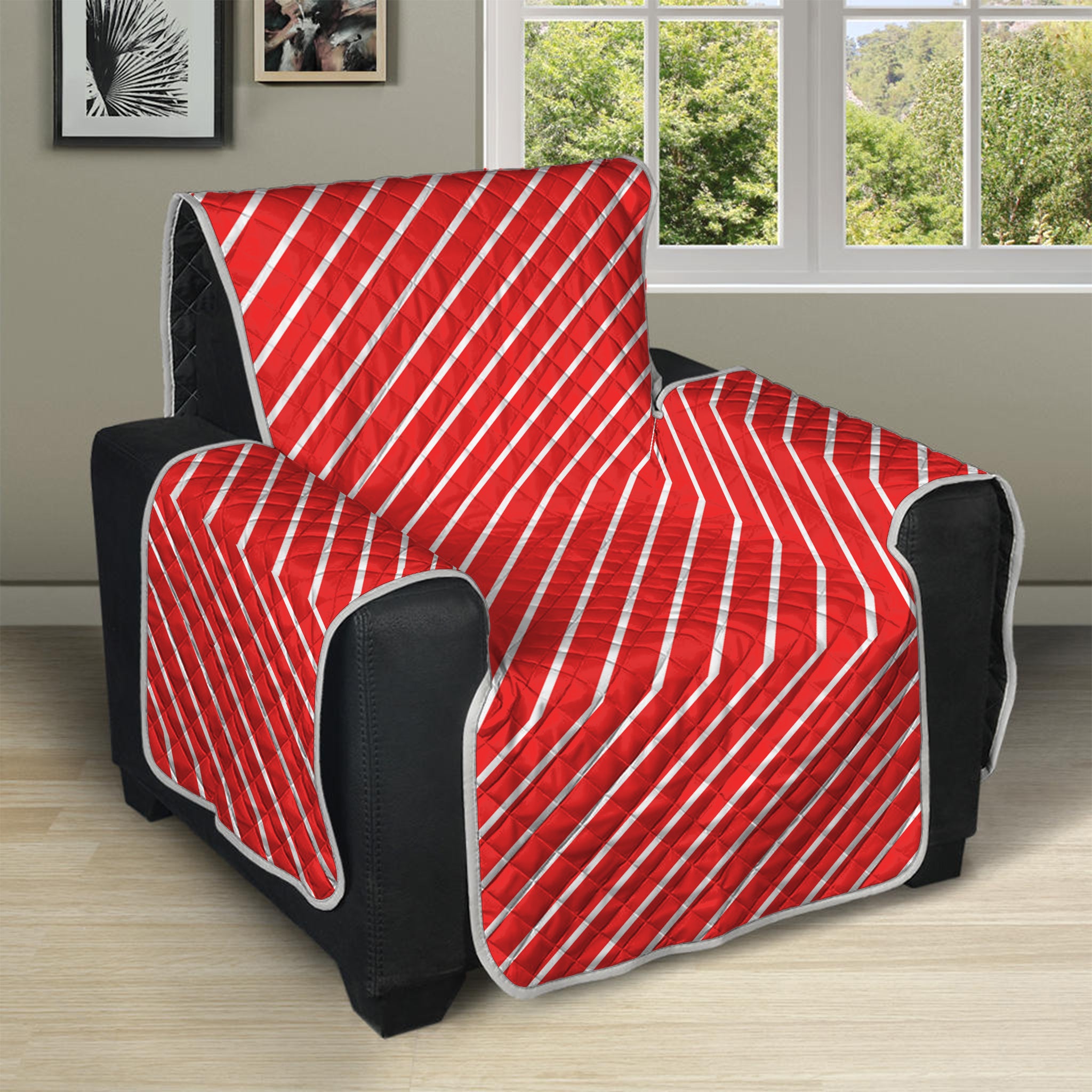 Candy Cane Striped Pattern Print Recliner Protector