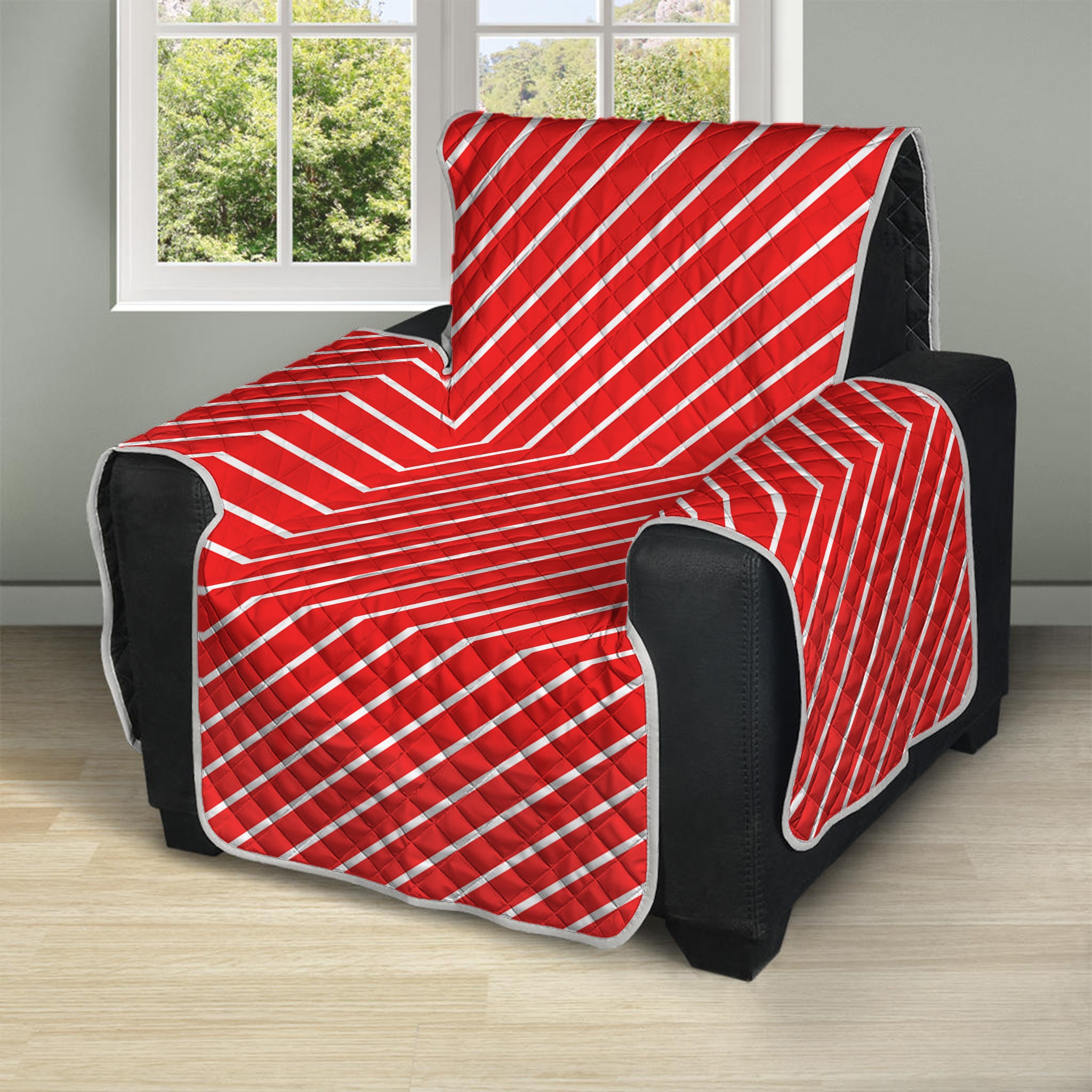 Candy Cane Striped Pattern Print Recliner Protector