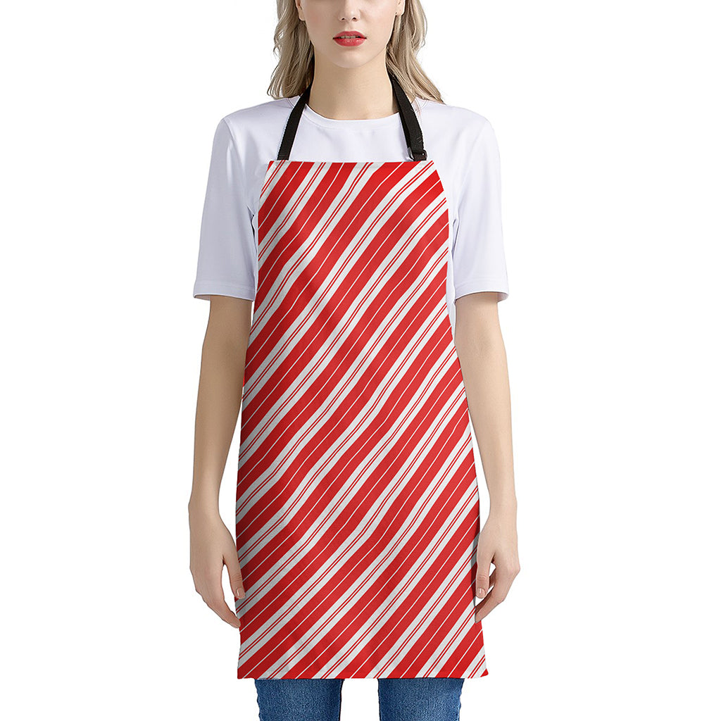 Candy Cane Stripes Pattern Print Apron