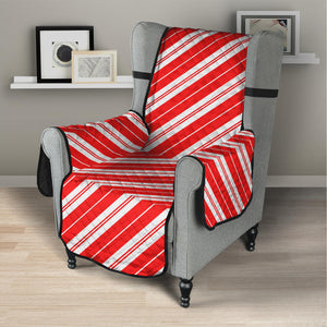 Candy Cane Stripes Pattern Print Armchair Protector