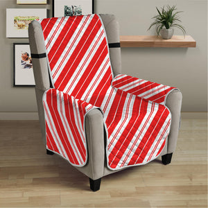 Candy Cane Stripes Pattern Print Armchair Protector