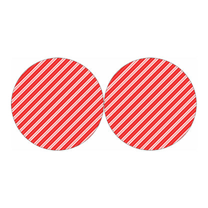 Candy Cane Stripes Pattern Print Car Coasters