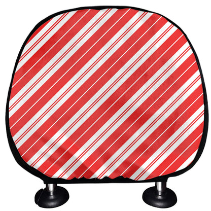 Candy Cane Stripes Pattern Print Car Headrest Covers