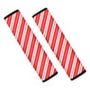 Candy Cane Stripes Pattern Print Car Seat Belt Covers