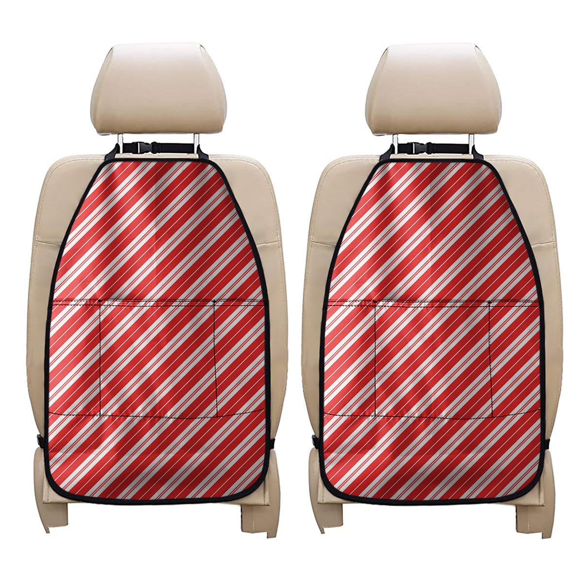 Candy Cane Stripes Pattern Print Car Seat Organizers