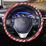 Candy Cane Stripes Pattern Print Car Steering Wheel Cover