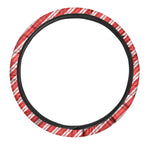 Candy Cane Stripes Pattern Print Car Steering Wheel Cover