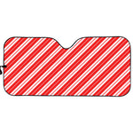 Candy Cane Stripes Pattern Print Car Sun Shade