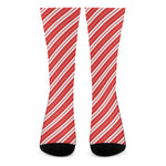 Candy Cane Stripes Pattern Print Crew Socks