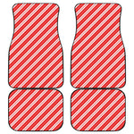 Candy Cane Stripes Pattern Print Front and Back Car Floor Mats