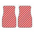 Candy Cane Stripes Pattern Print Front Car Floor Mats