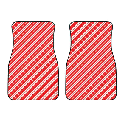 Candy Cane Stripes Pattern Print Front Car Floor Mats