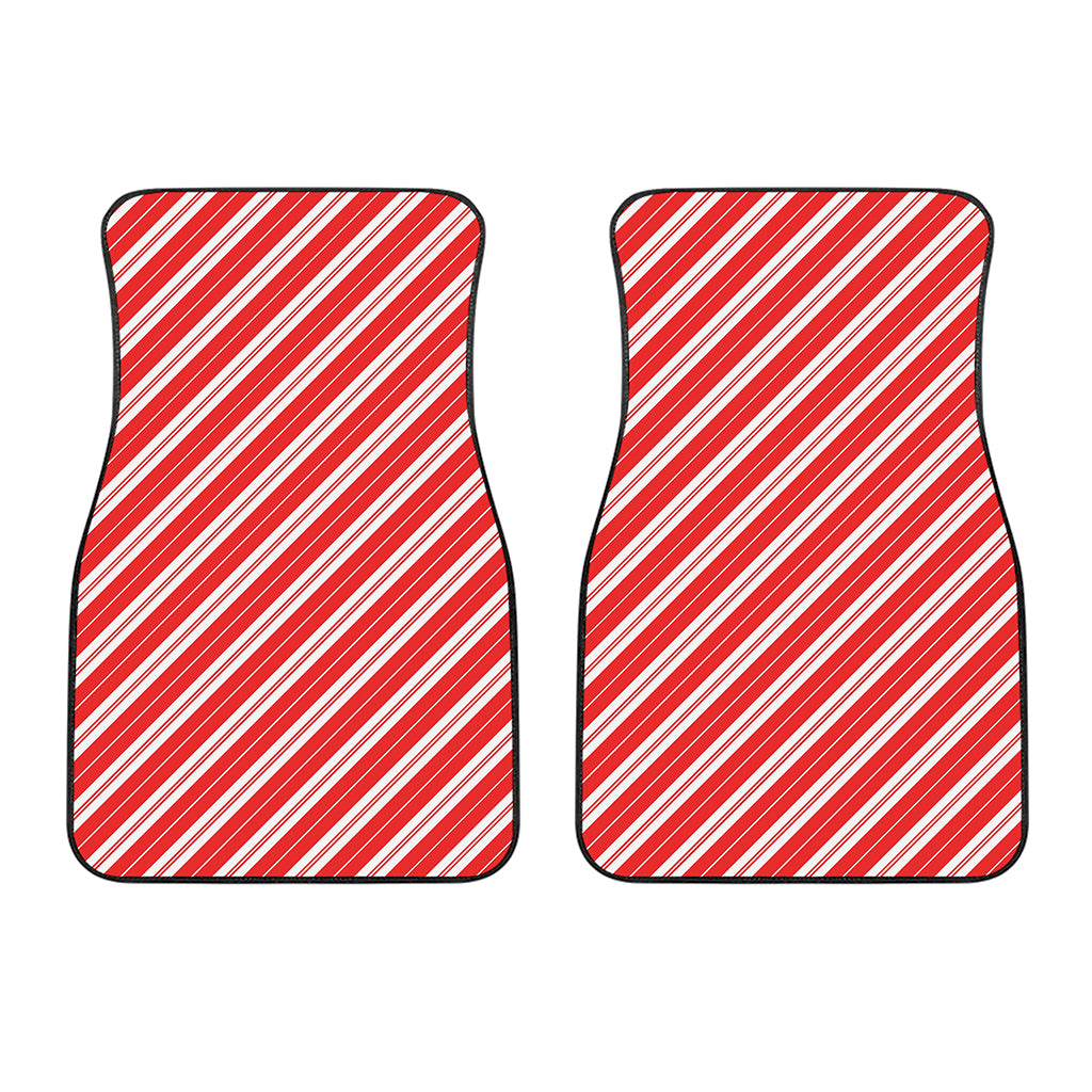 Candy Cane Stripes Pattern Print Front Car Floor Mats