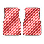 Candy Cane Stripes Pattern Print Front Car Floor Mats