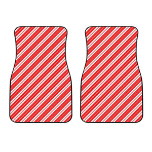 Candy Cane Stripes Pattern Print Front Car Floor Mats