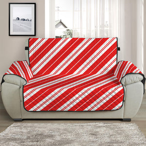 Candy Cane Stripes Pattern Print Half Sofa Protector