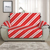 Candy Cane Stripes Pattern Print Half Sofa Protector