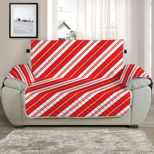 Candy Cane Stripes Pattern Print Half Sofa Protector