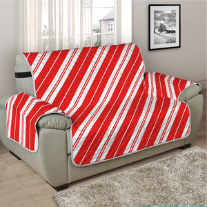 Candy Cane Stripes Pattern Print Half Sofa Protector