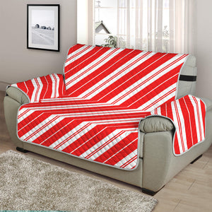 Candy Cane Stripes Pattern Print Half Sofa Protector