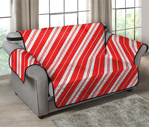 Candy Cane Stripes Pattern Print Loveseat Protector