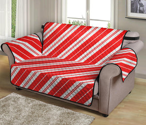 Candy Cane Stripes Pattern Print Loveseat Protector