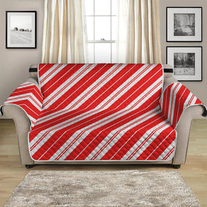 Candy Cane Stripes Pattern Print Loveseat Protector