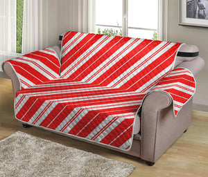 Candy Cane Stripes Pattern Print Loveseat Protector