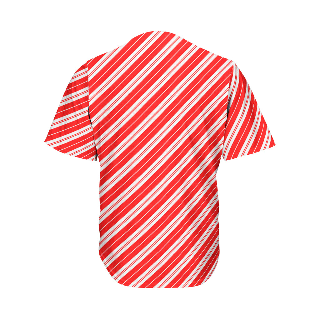 Candy Cane Stripes Pattern Print Men's Baseball Jersey