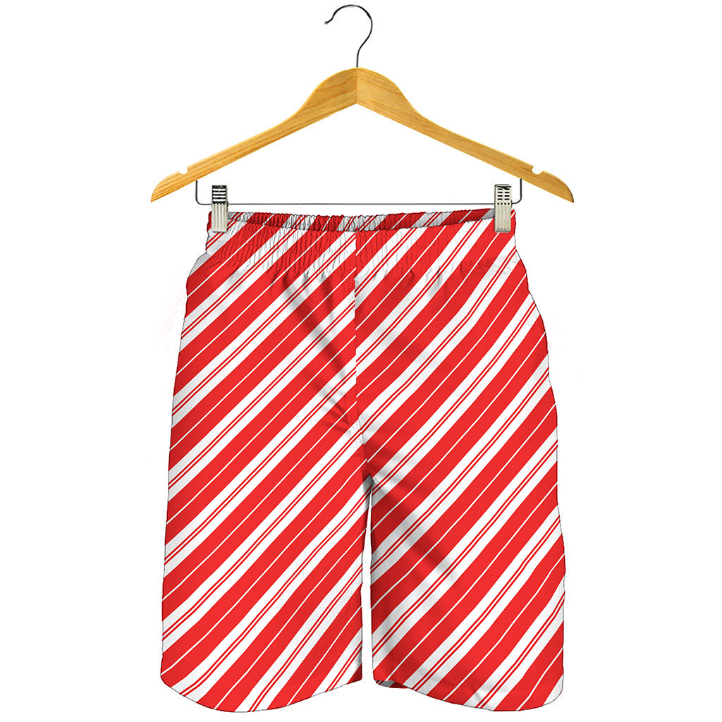 Candy Cane Stripes Pattern Print Men's Shorts