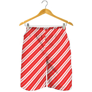 Candy Cane Stripes Pattern Print Men's Shorts