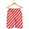 Candy Cane Stripes Pattern Print Men's Shorts