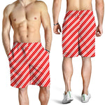 Candy Cane Stripes Pattern Print Men's Shorts