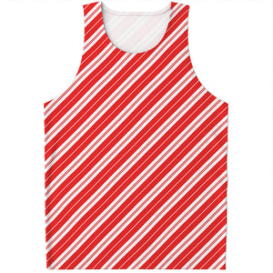 Candy Cane Stripes Pattern Print Men's Tank Top