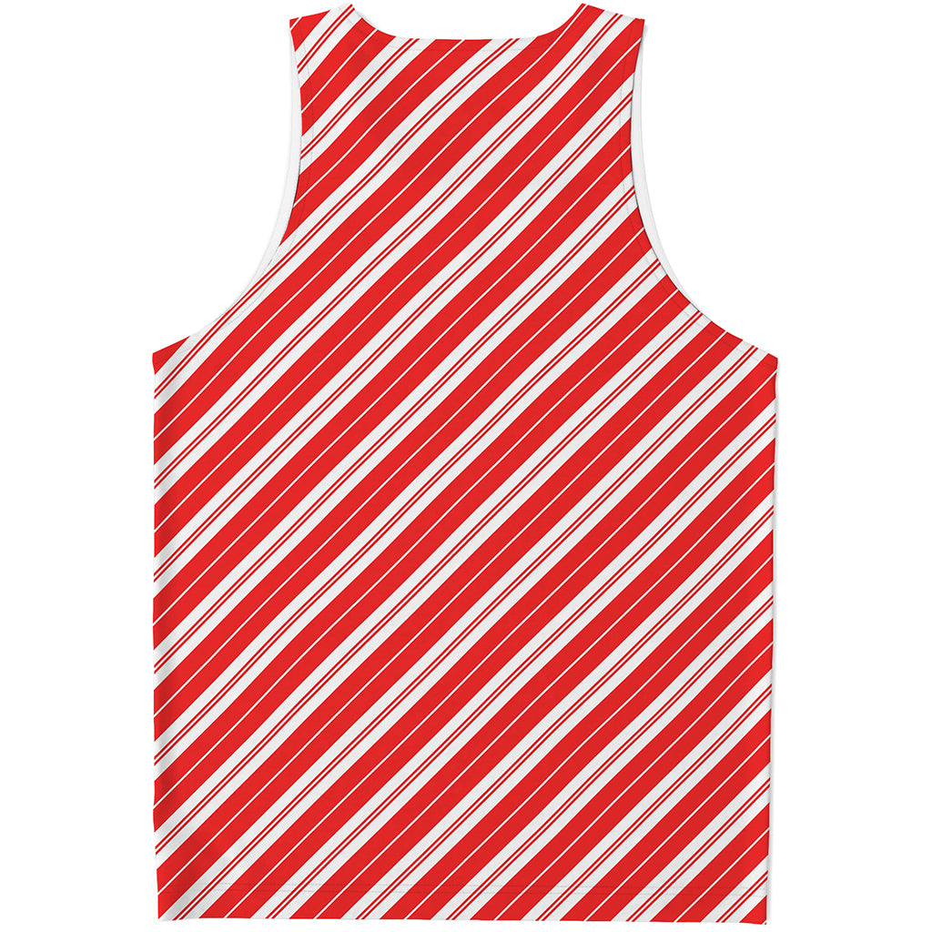 Candy Cane Stripes Pattern Print Men's Tank Top