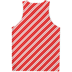 Candy Cane Stripes Pattern Print Men's Tank Top